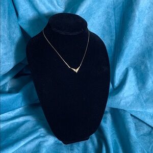 Vintage Christian Dior Gold Rhinestone V Shape Adjustable Necklace Choker